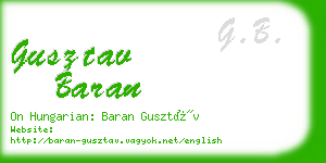 gusztav baran business card